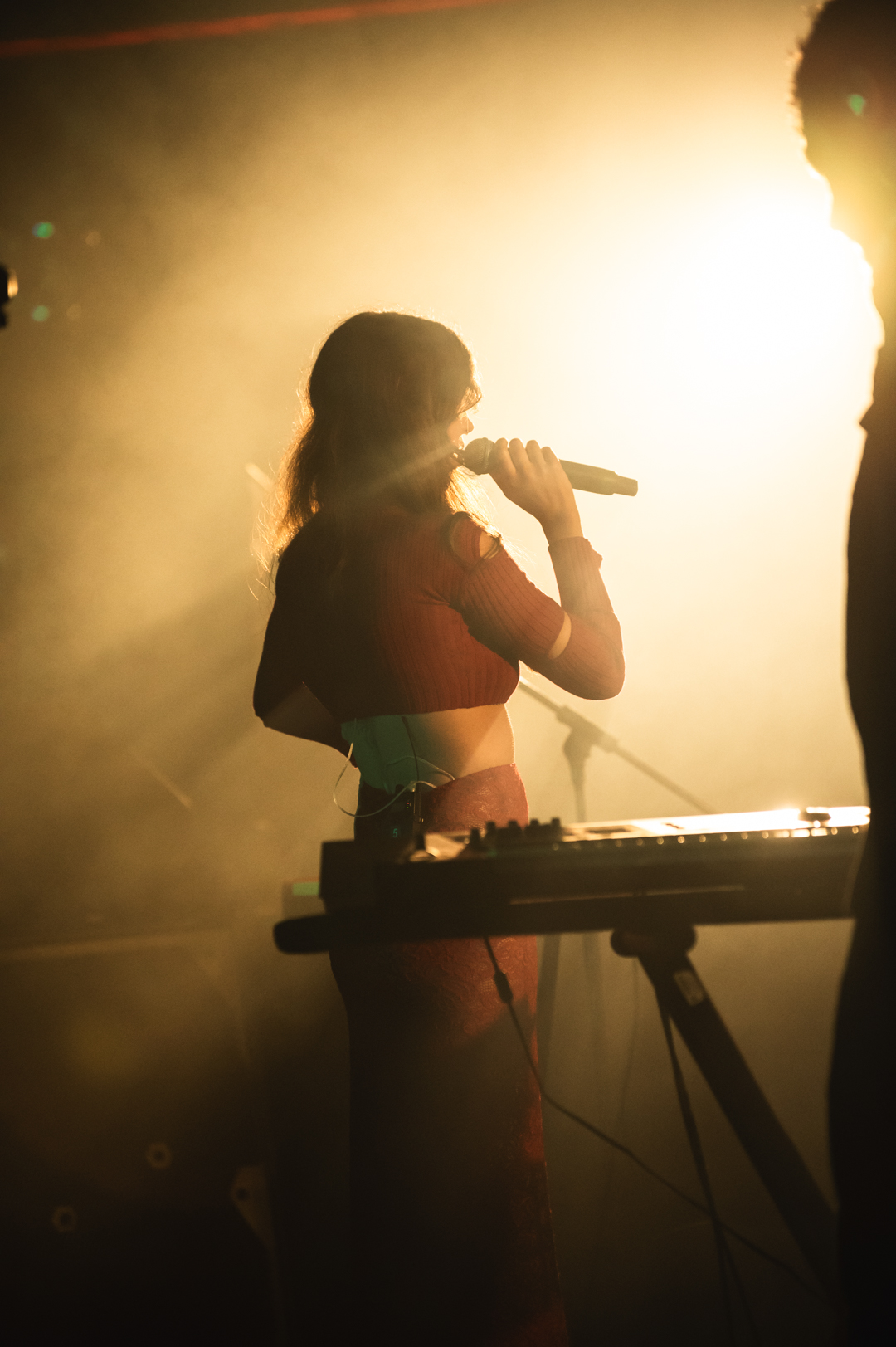 Vocalist performing on stage